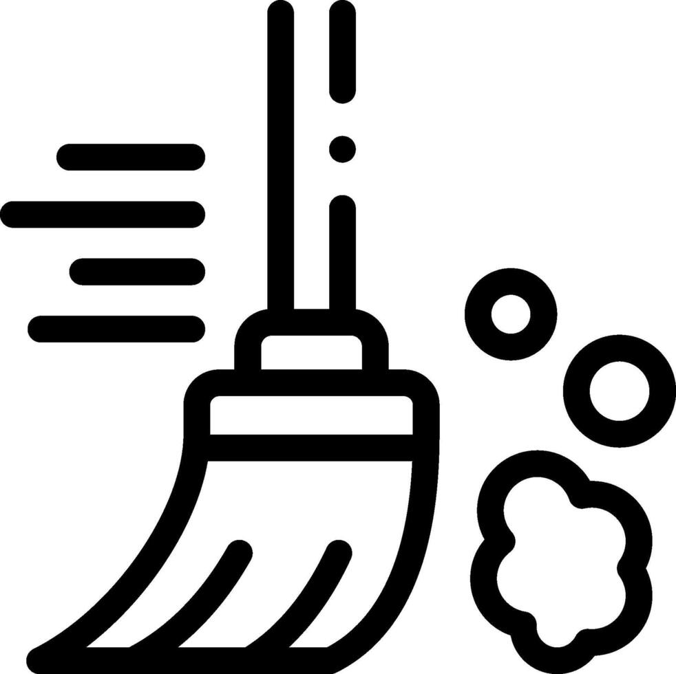 A broom and dust pan icon on a white background vector