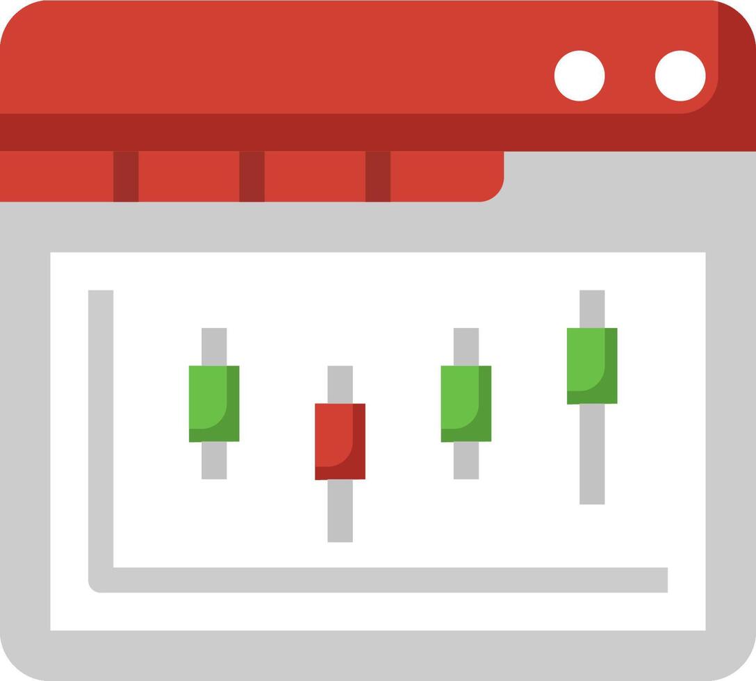A red and green bar chart icon vector