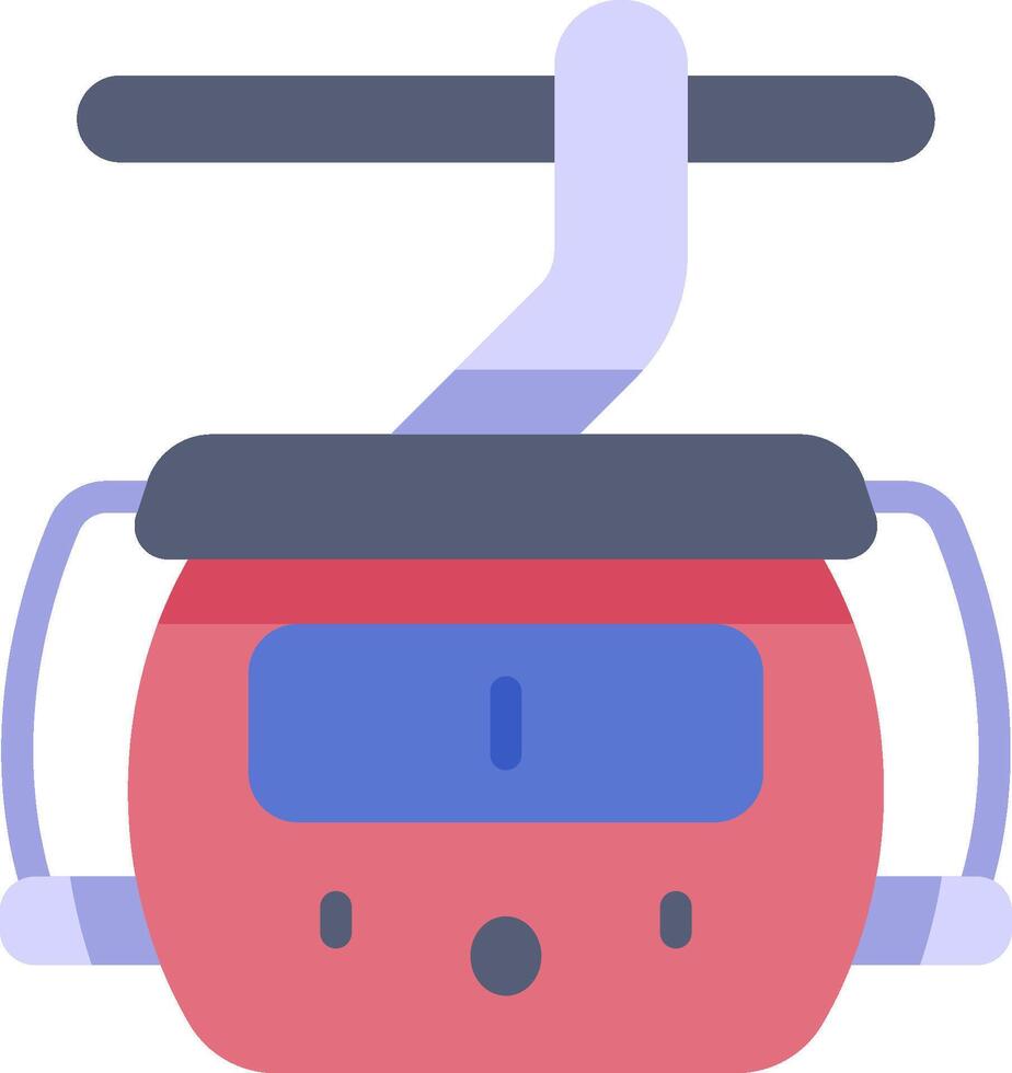 A ski lift icon with a blue and red face vector