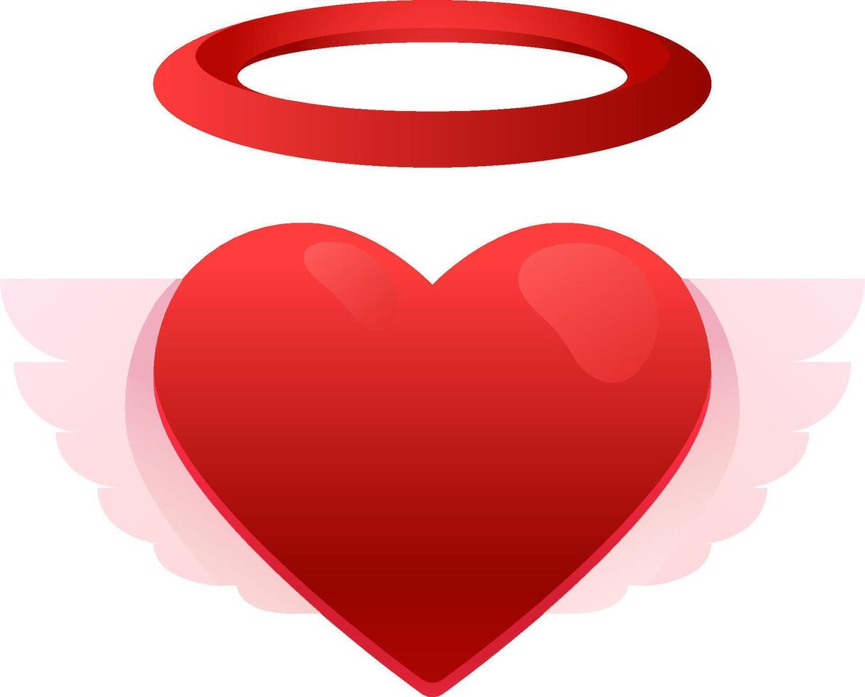 Angel heart with wings vector