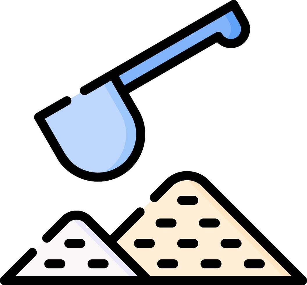 A shovel and a pile of sand vector