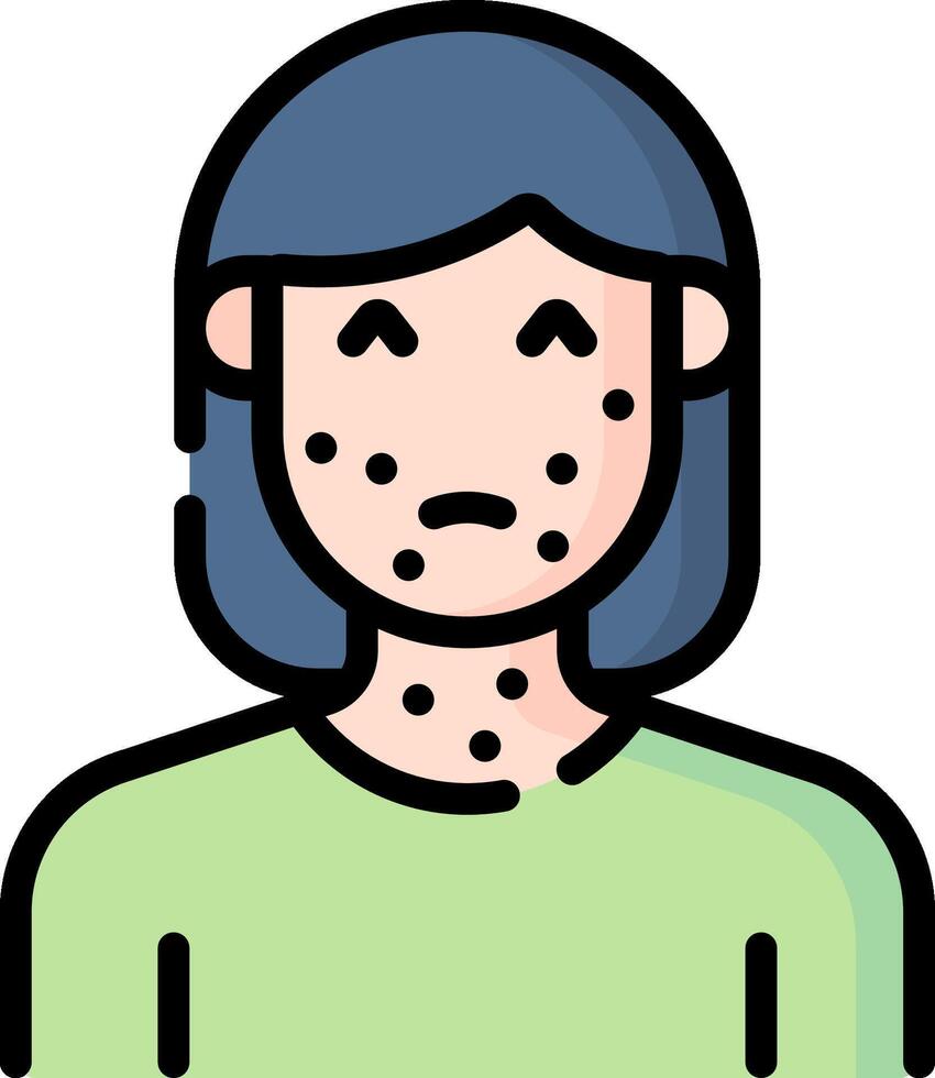 A woman with spots on her face vector