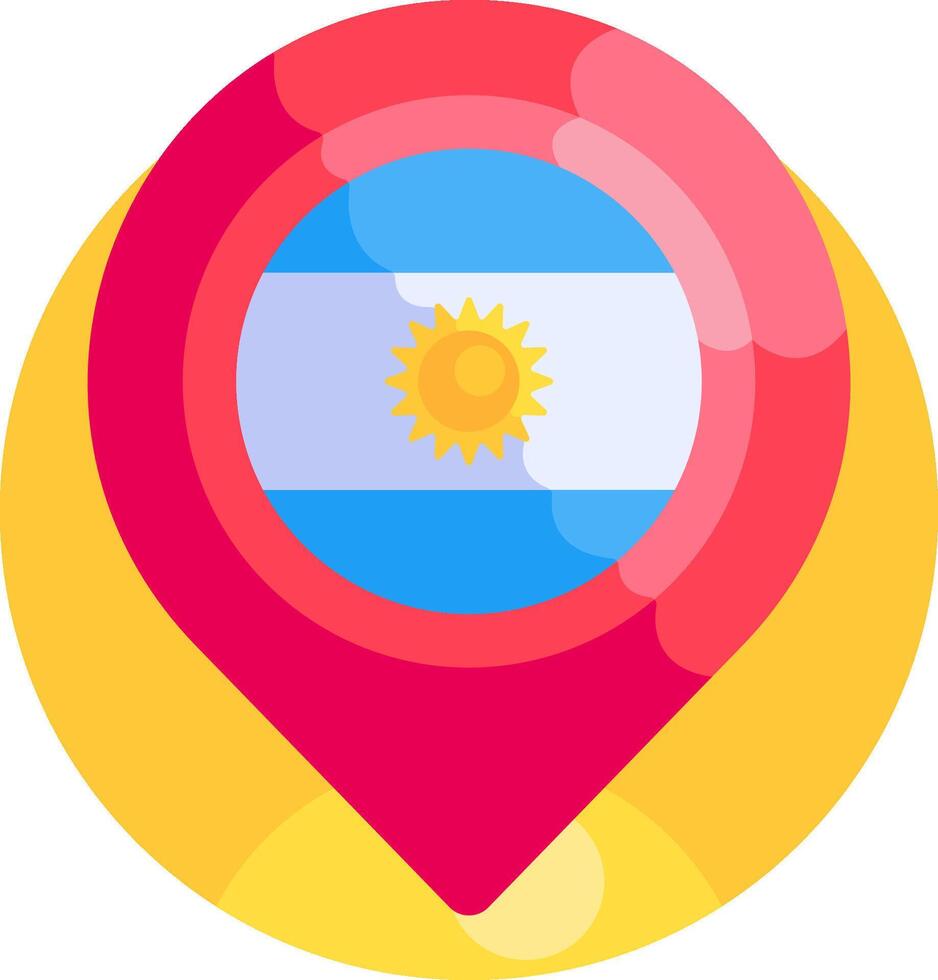 Map pin with flag of uruguay vector
