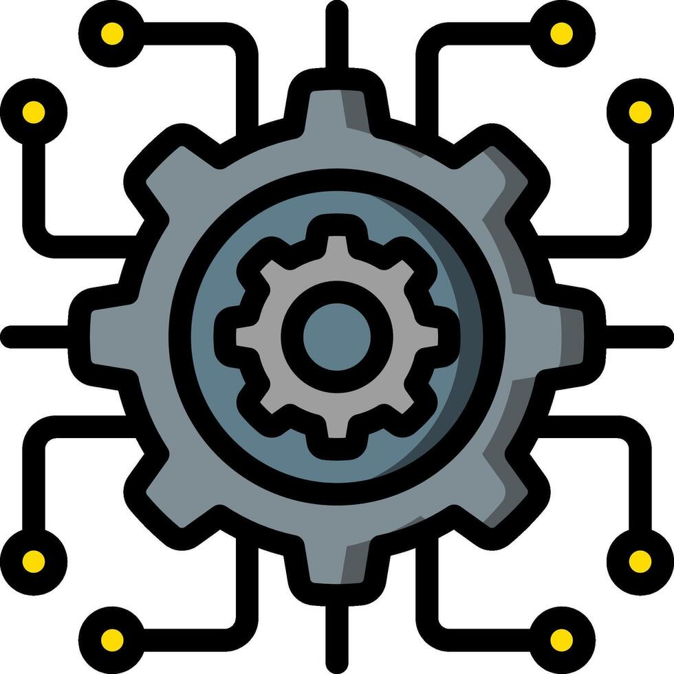 A gear wheel with yellow and black dots vector