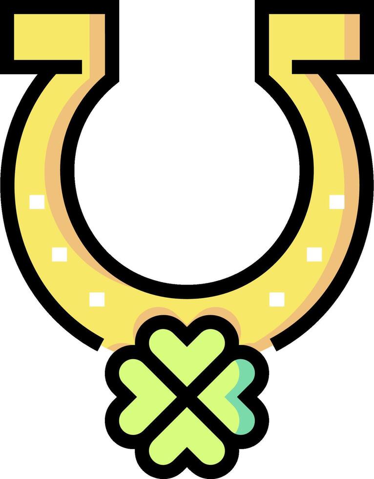 A horseshoe with a green leaf in the middle vector