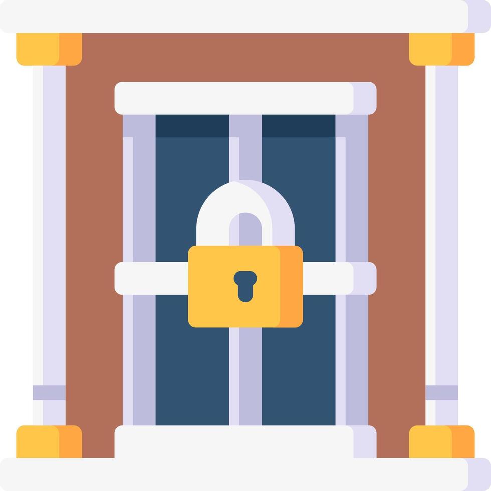 A locked door with a padlock on it vector