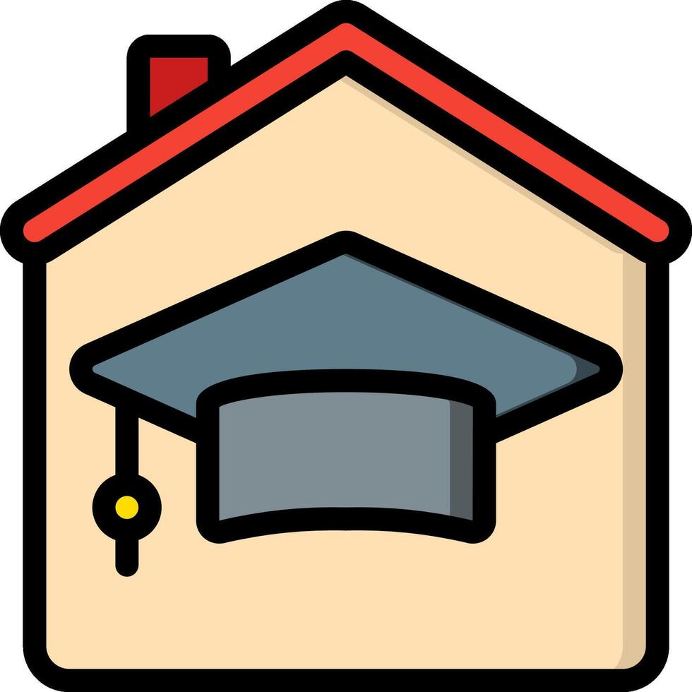 A house with a graduation cap on top vector