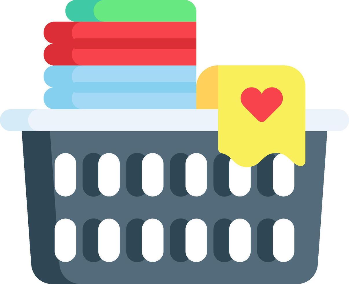 Laundry basket with clothes and a heart vector