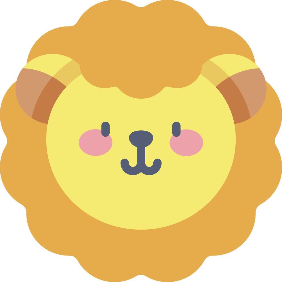 A cartoon lion face with a pink nose vector