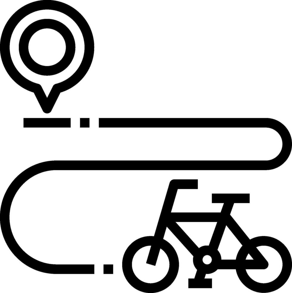 A bike and a map with a pin on it vector
