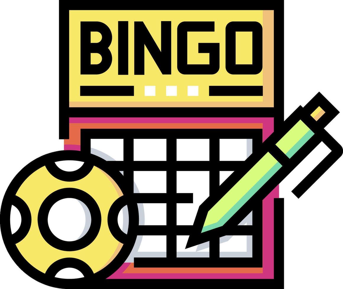 Bingo game with pencil and ball vector