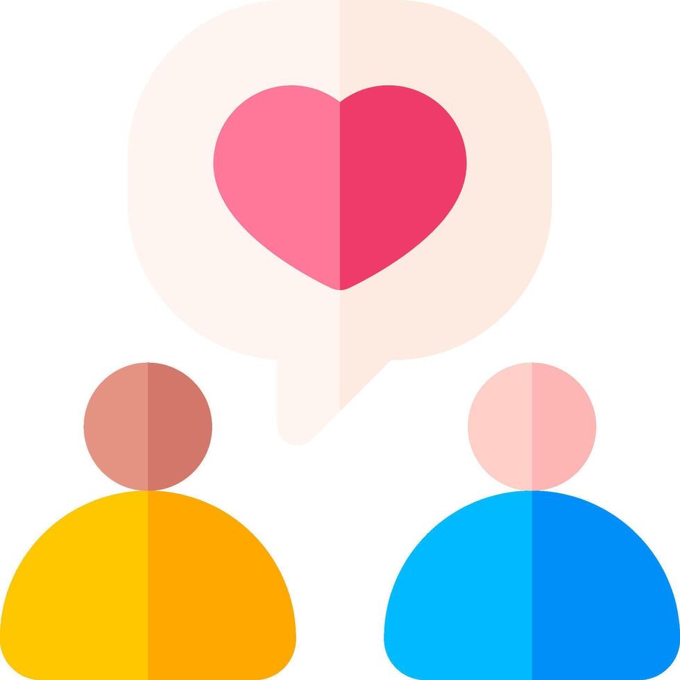 Two people with a heart and speech bubble vector