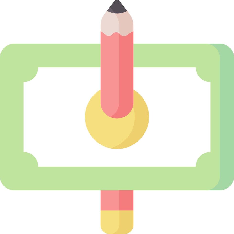 A pencil is sticking out of a money box vector