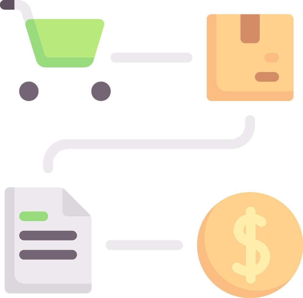 A shopping cart and a dollar sign are shown vector