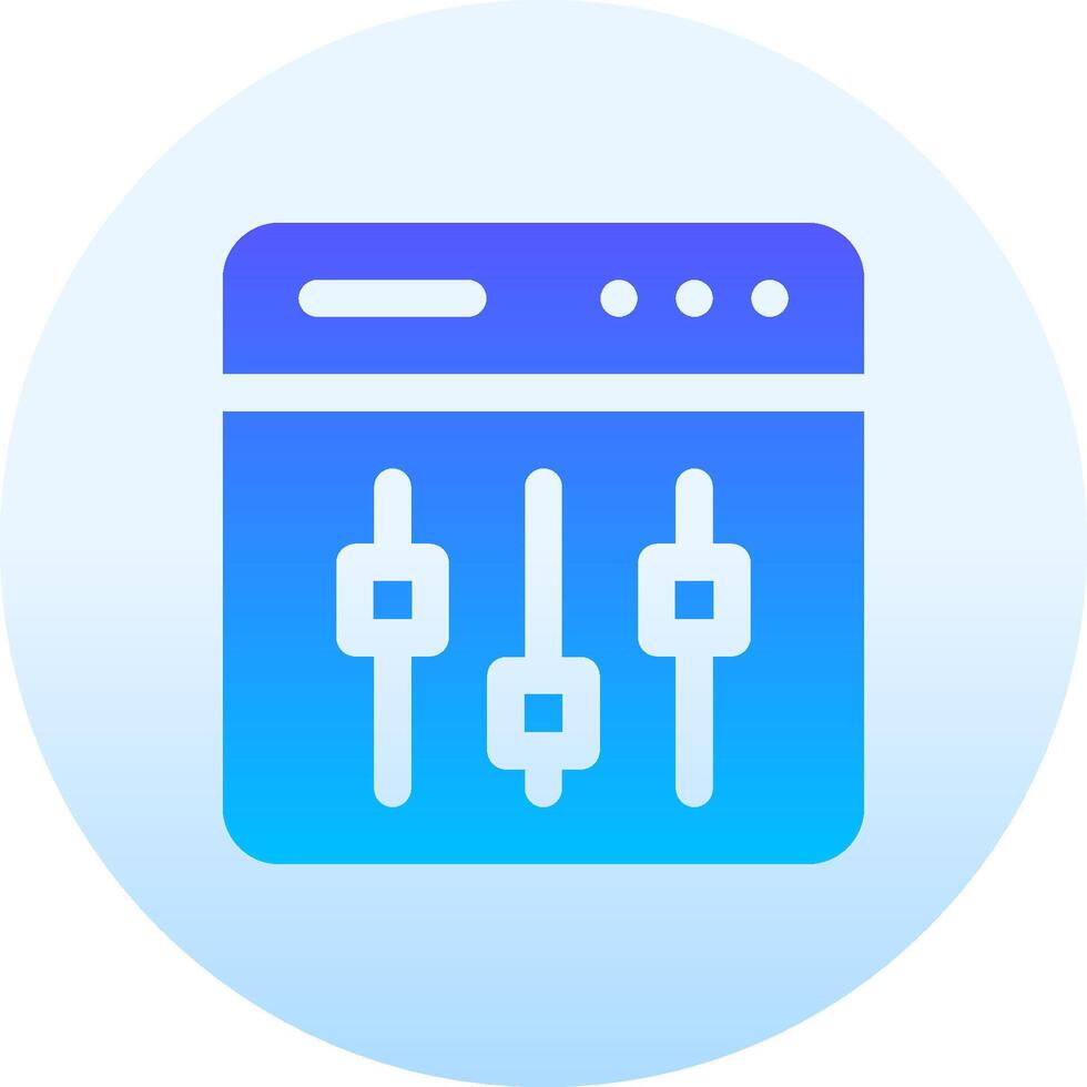 A blue and white icon with a mixer on it vector