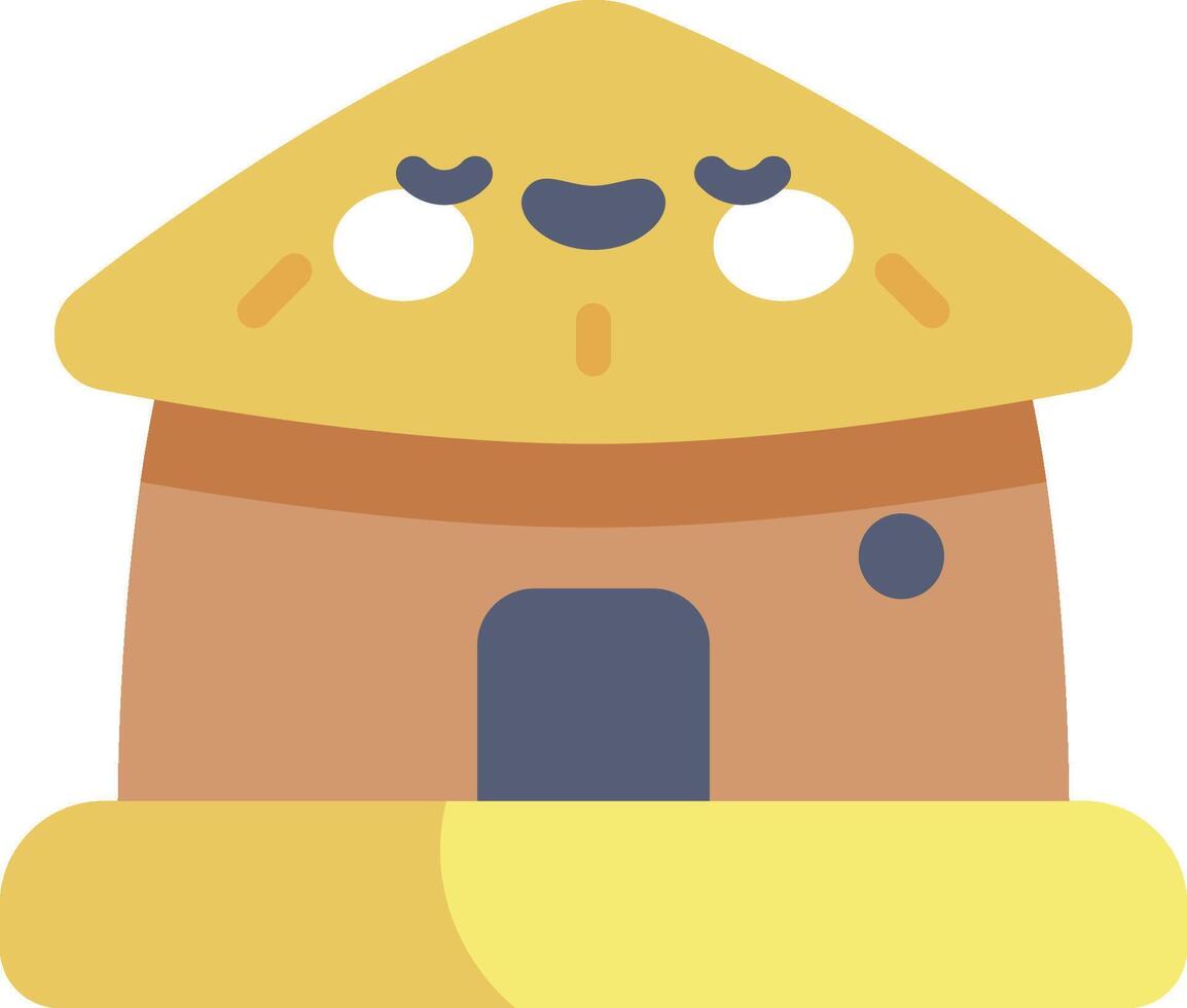 A house with a roof and a face vector