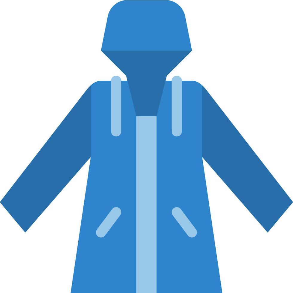 A blue raincoat with a hood on it vector
