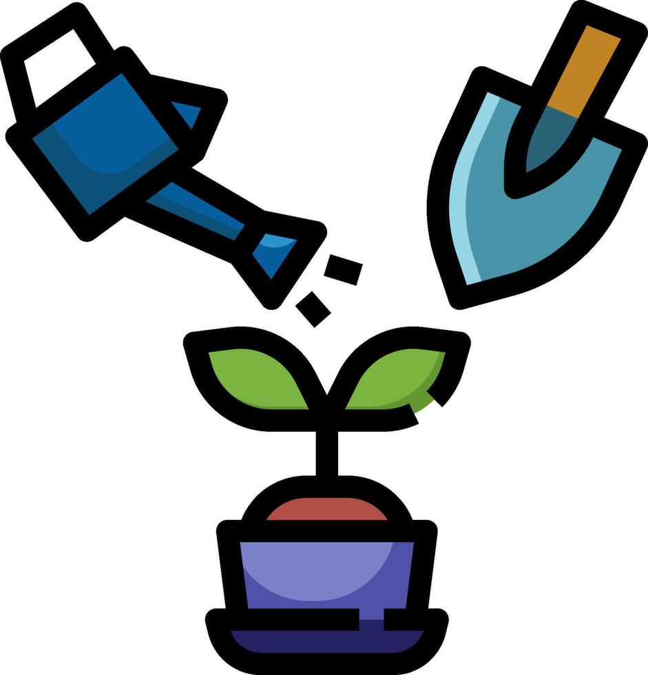 Garden tools and plant clipart vector