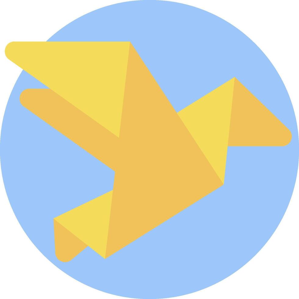 A yellow bird flying in a circle vector
