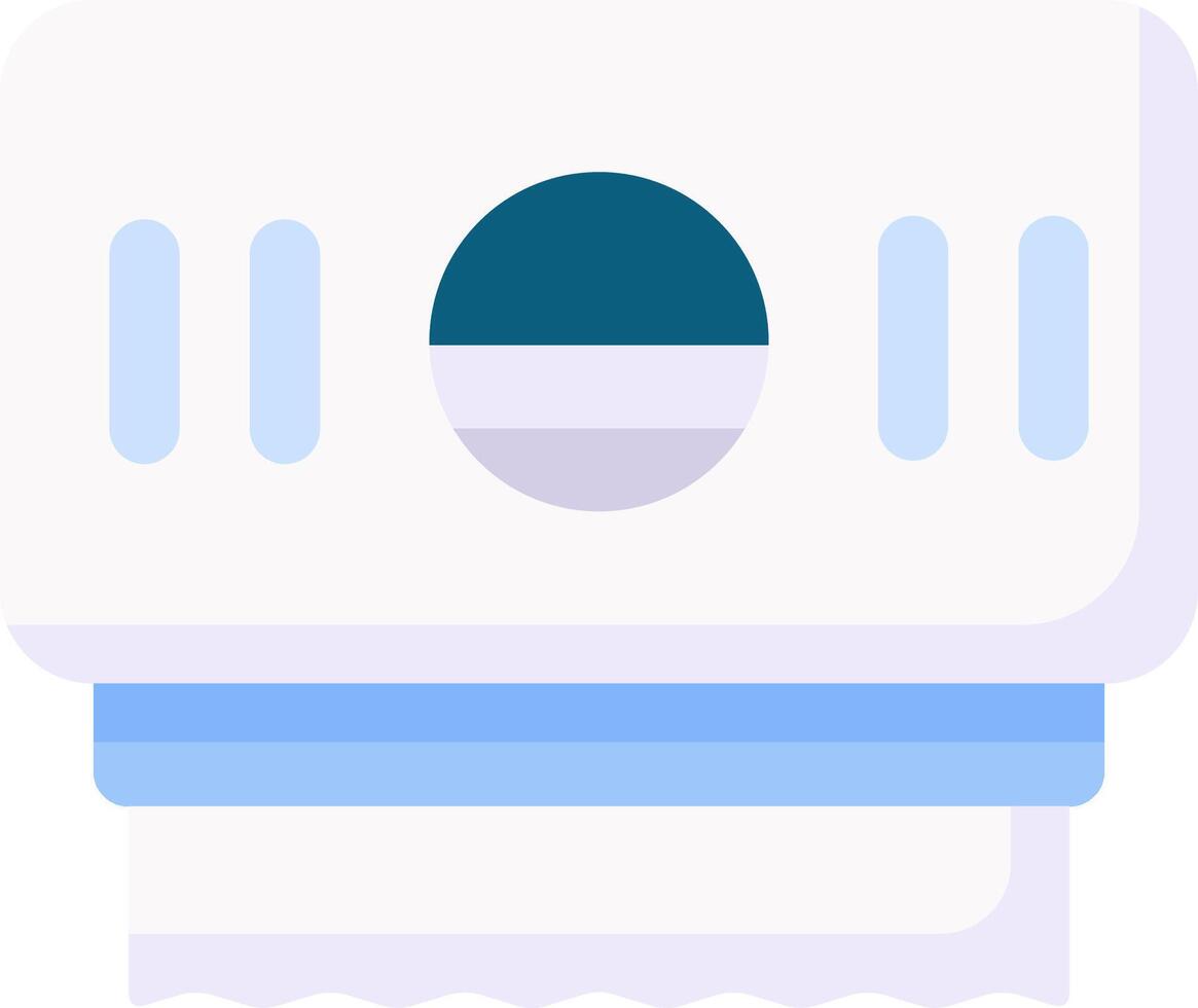 A white toilet paper roll with a blue circle on it vector