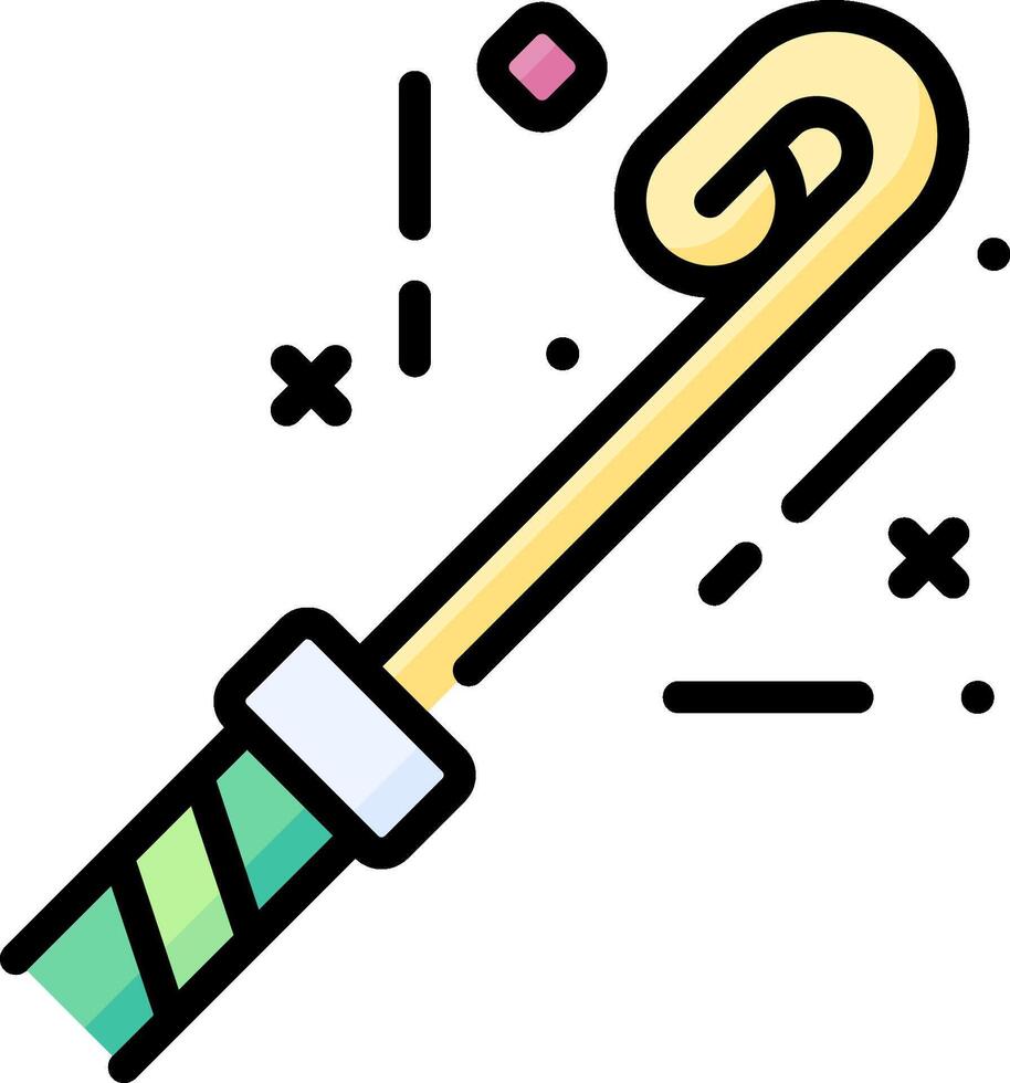 A stick with a green and yellow handle vector