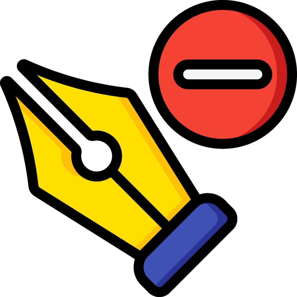 A pen and a red circle with a no sign vector
