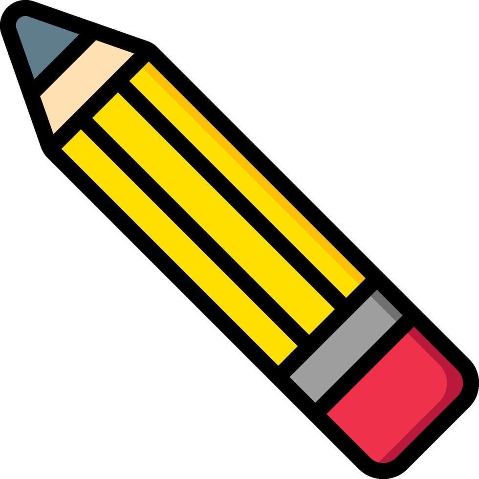 A pencil with a red tip and a yellow tip vector