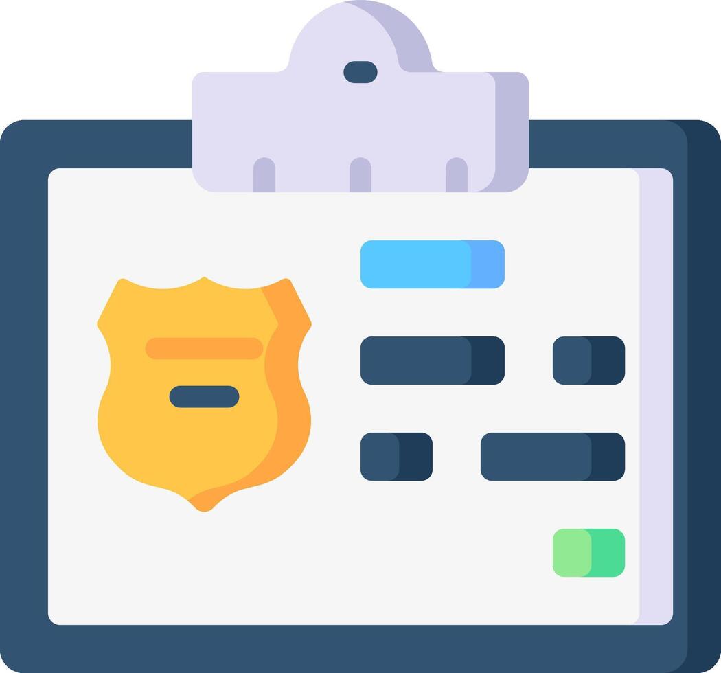 A clipboard with a badge and a police badge vector