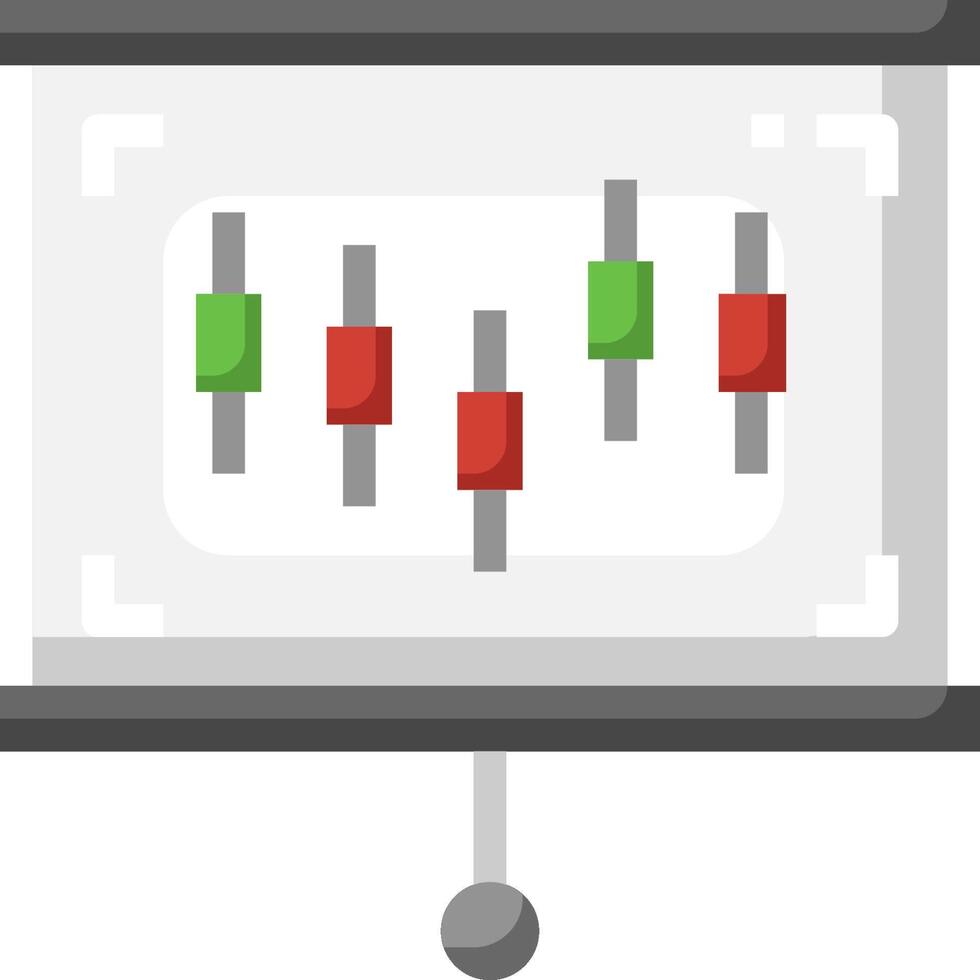 An image of a screen with a bar chart vector