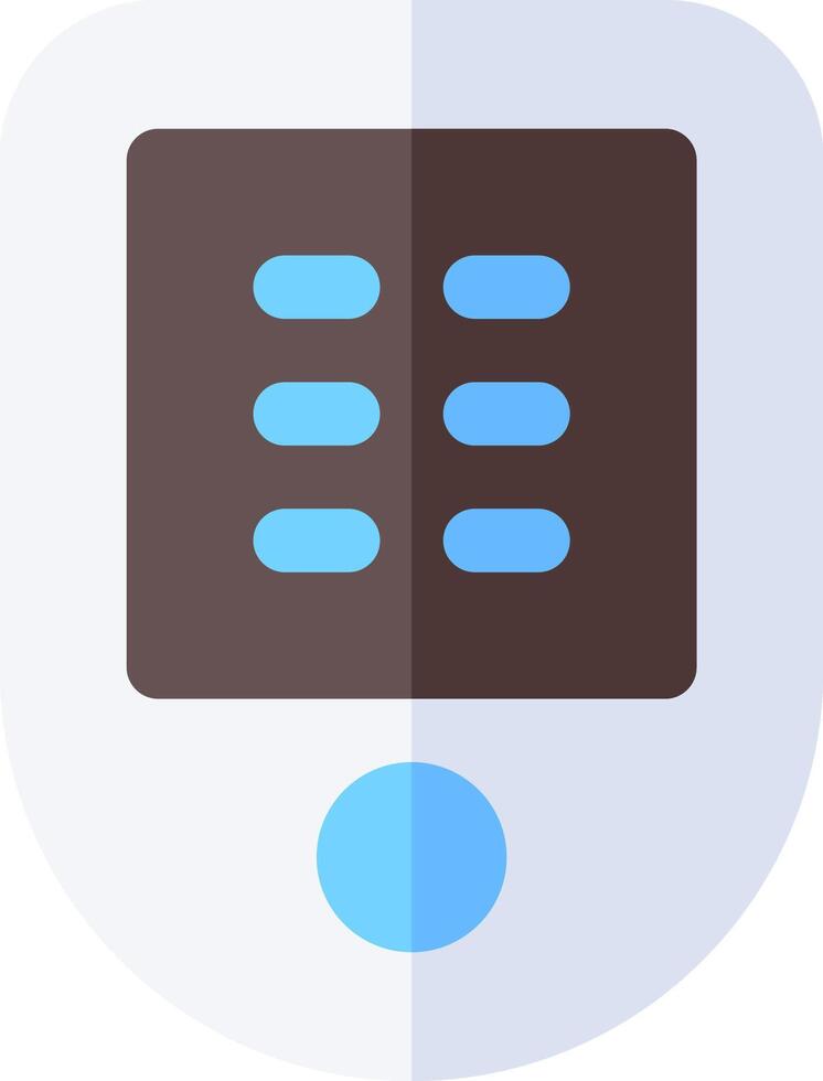 A white and blue button with a blue background vector