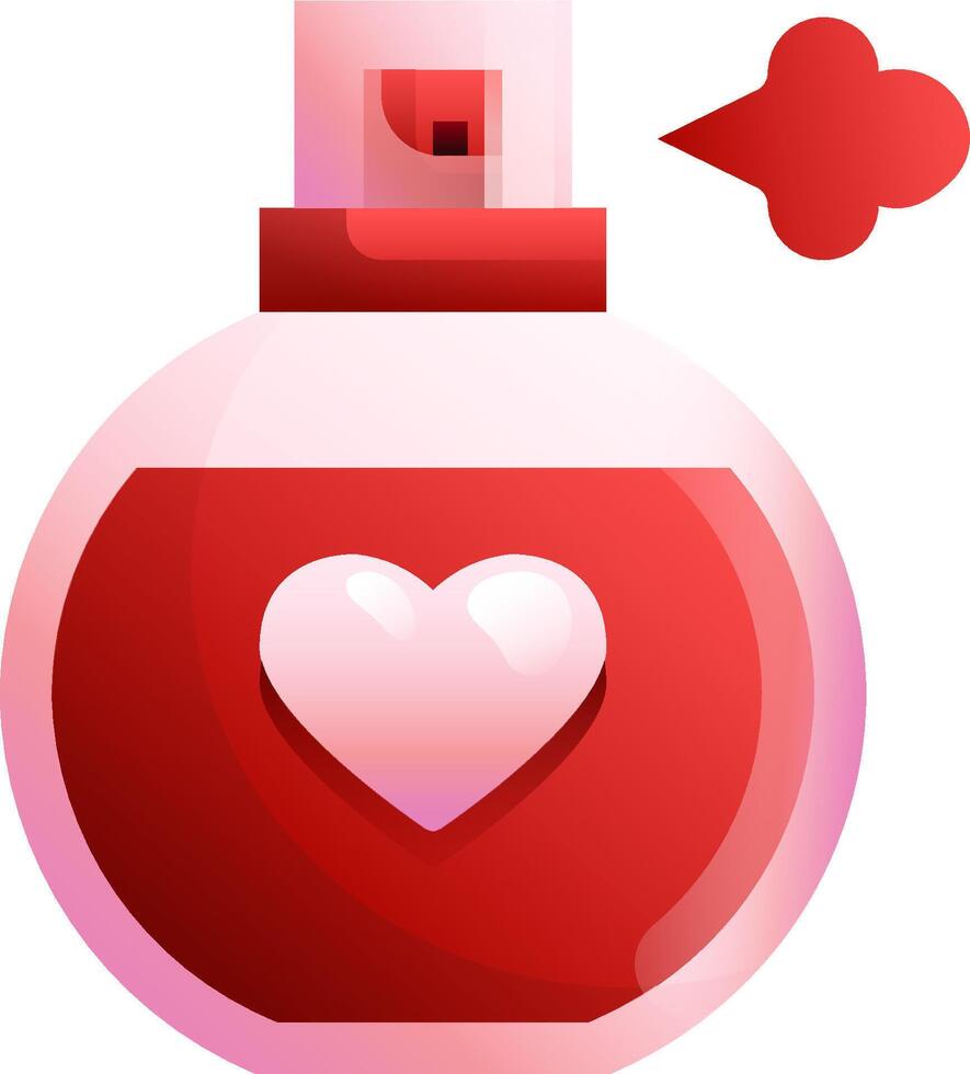 A perfume bottle with a heart shape vector