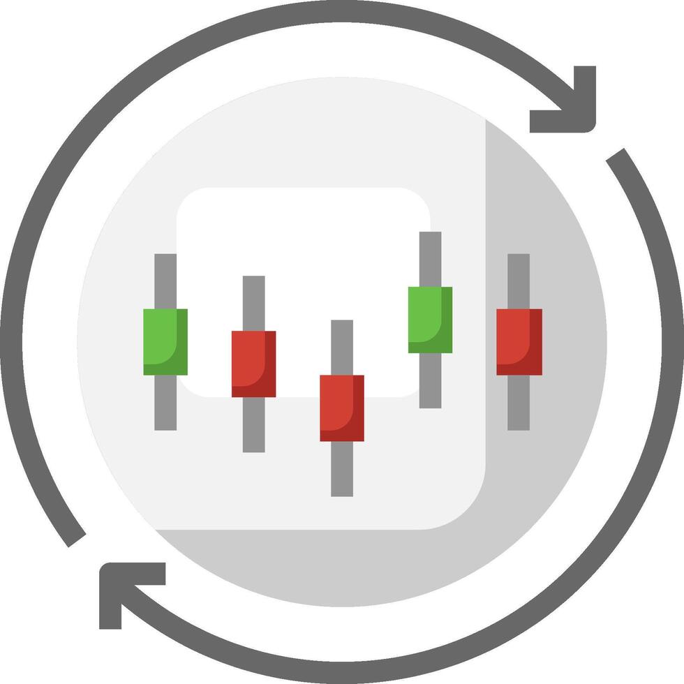A circle with arrows pointing to different colored bars vector