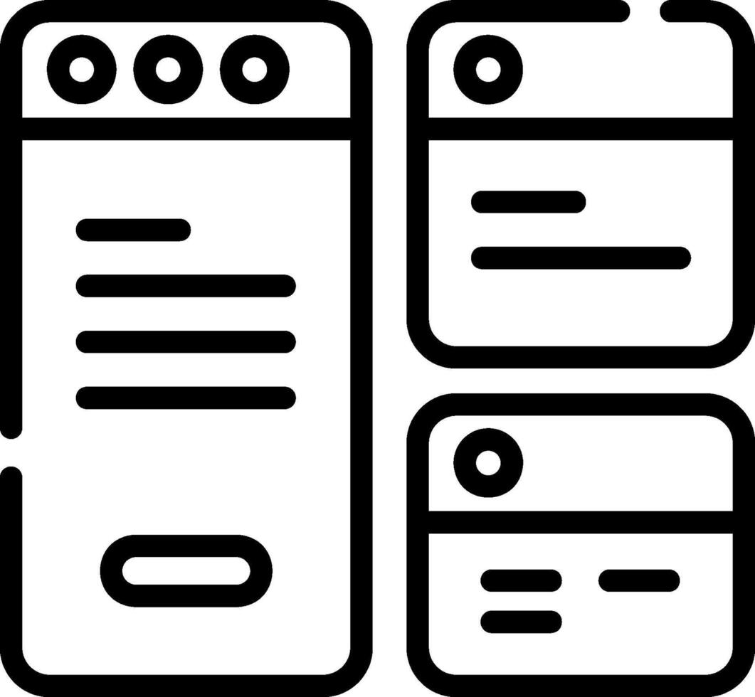 A black and white icon of a computer screen vector