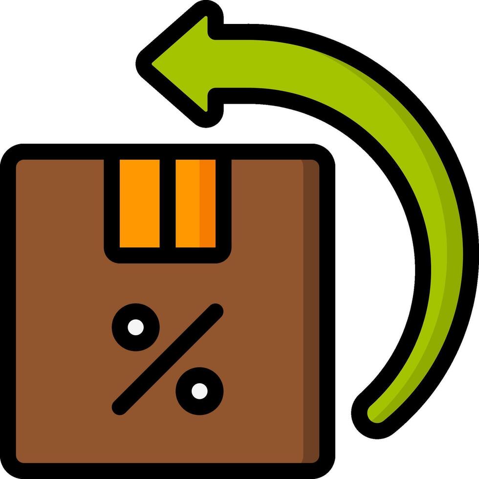 A brown box with a percentage sign on it vector