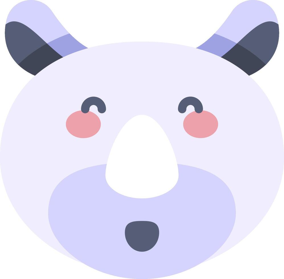 A rhino face with pink eyes and a nose vector