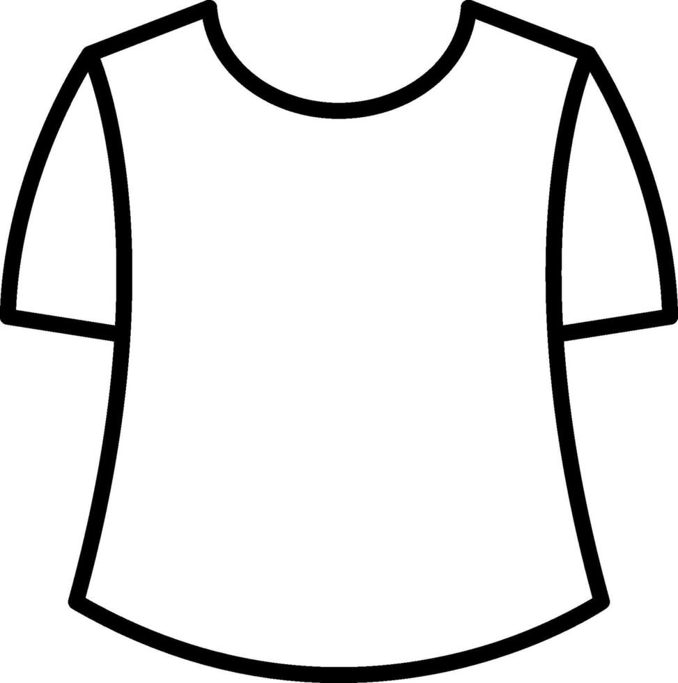 A t - shirt outline on a white background vector