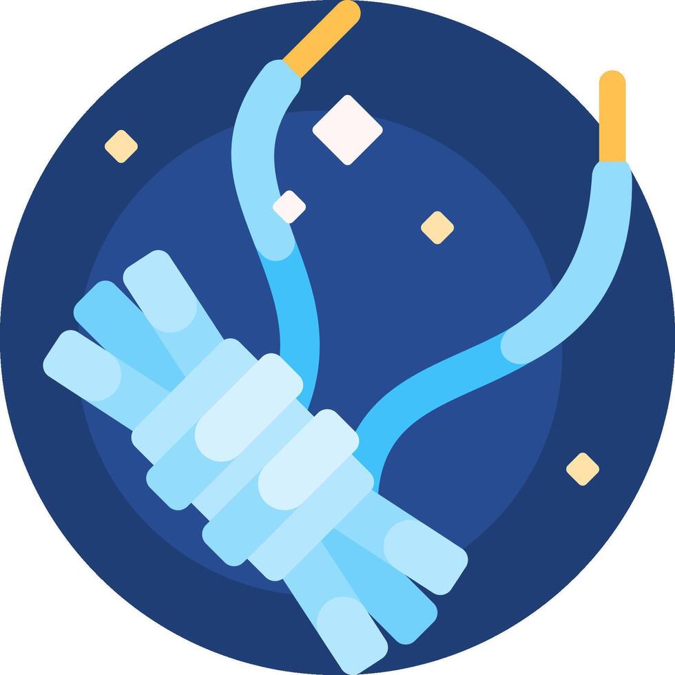 A blue and white illustration of a pair of scissors vector