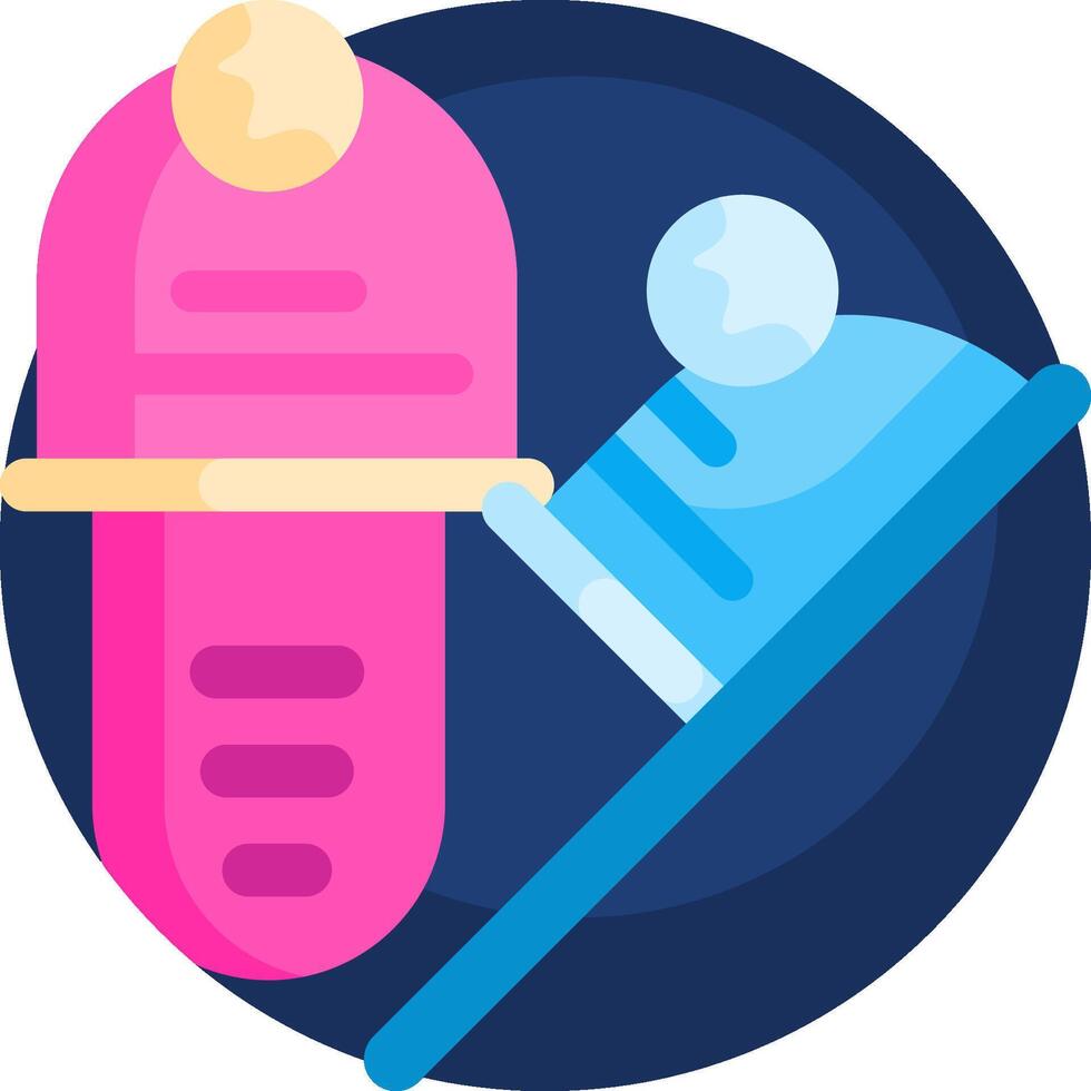 A pink and blue ice cream cone with a pink ball on top vector