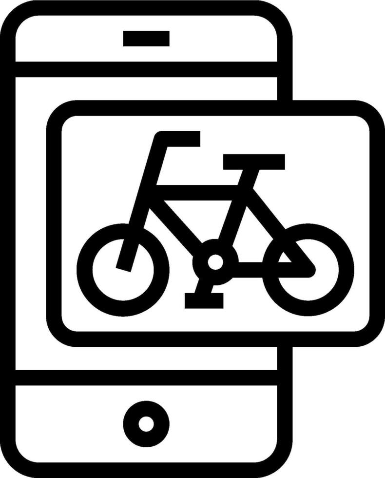 A smartphone with a bicycle on it vector