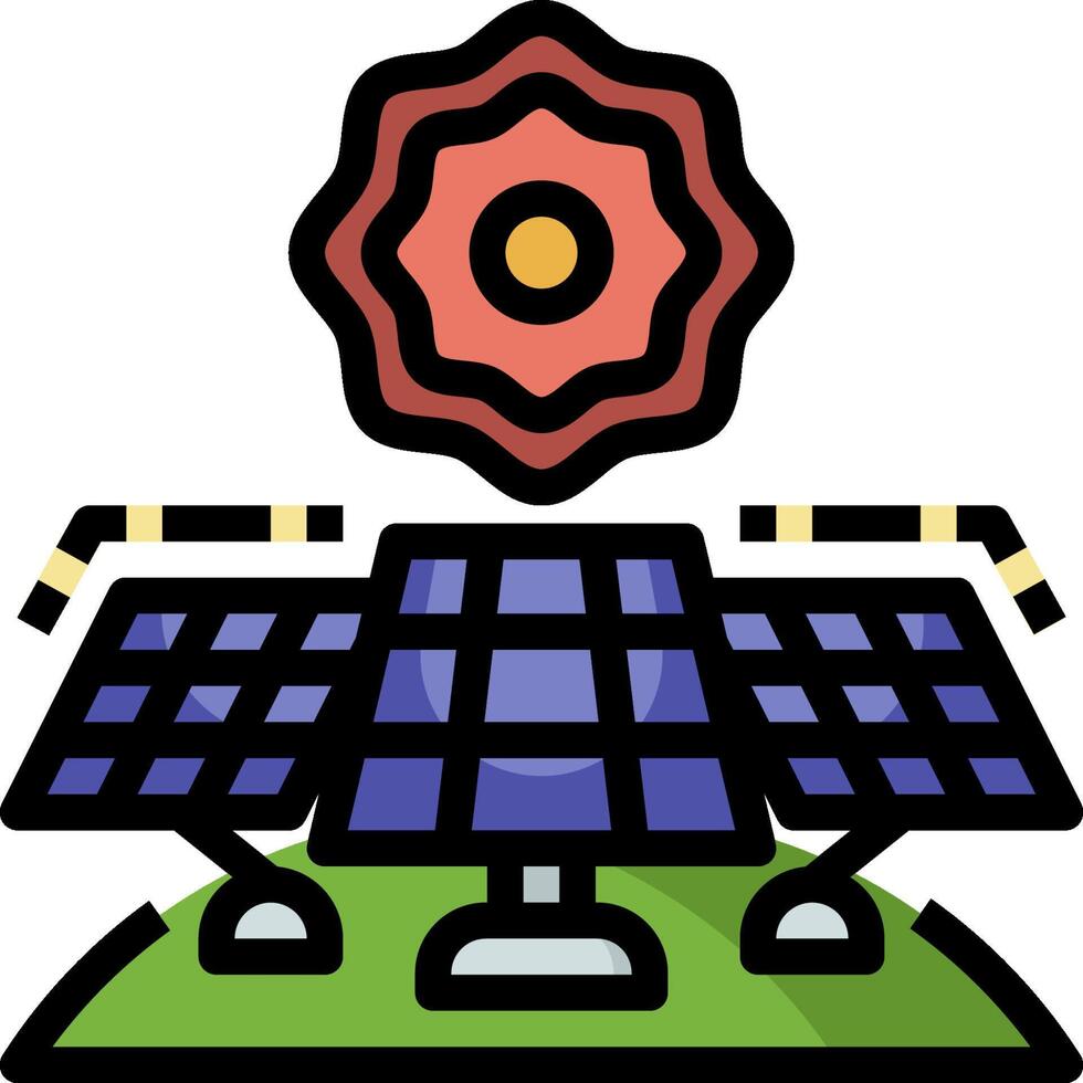 A solar panel with a flower on top vector