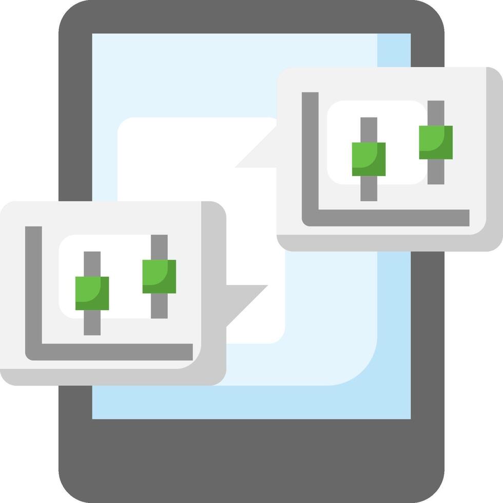 A smartphone with two green squares on it vector