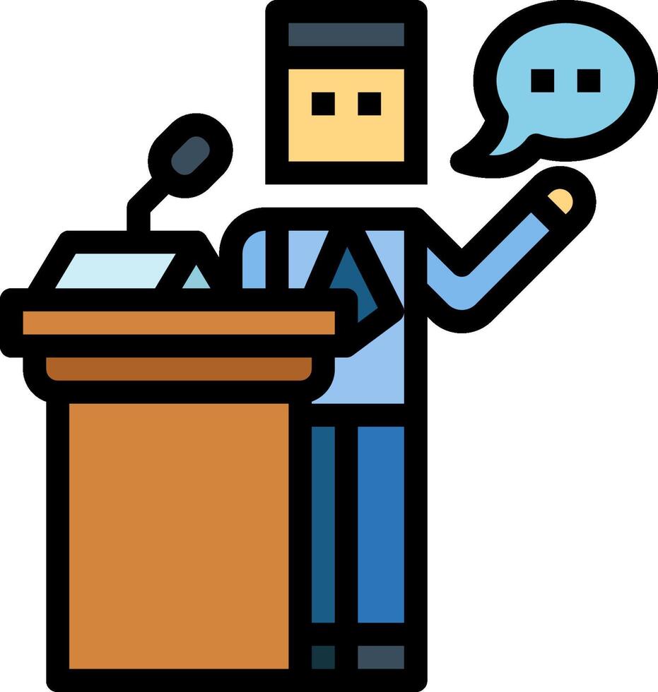 Speaker at podium illustration vector