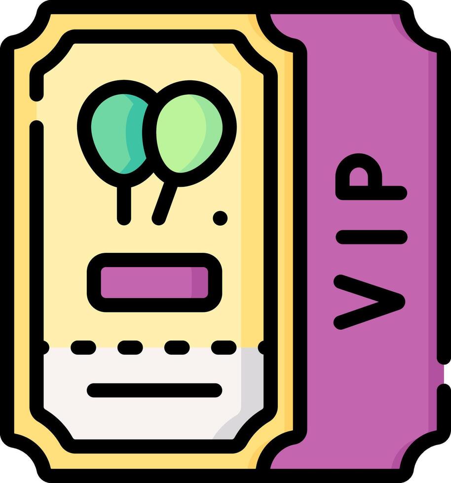 A ticket with balloons on it vector