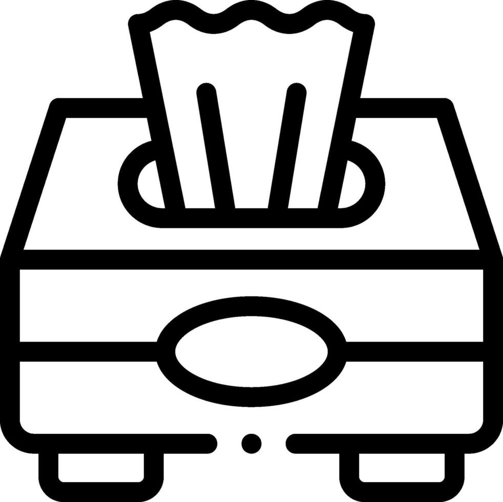 A black and white image of a box with a paper towel vector