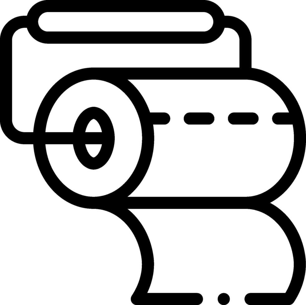 A black and white drawing of a roll of toilet paper vector