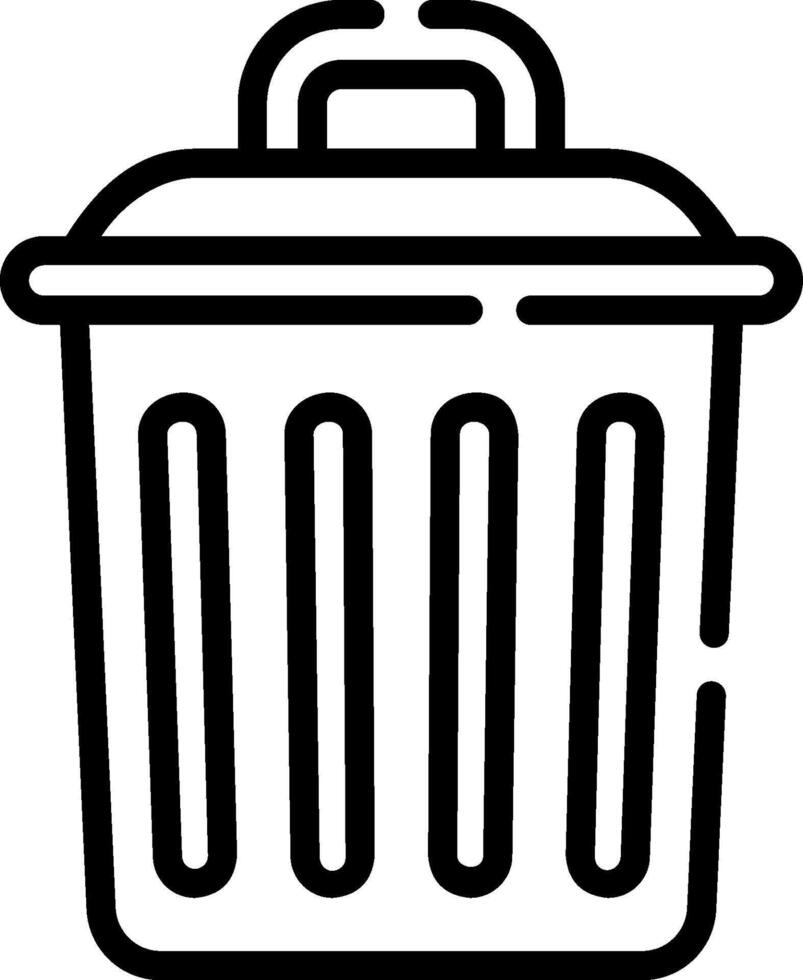 A black and white trash can icon on a white background vector