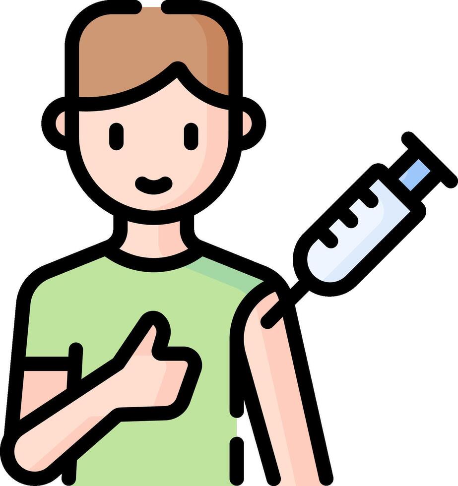 Illustration of a man holding a syringe vector