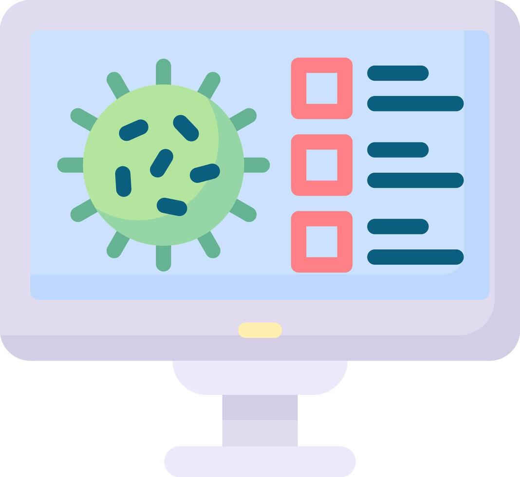 A computer screen with a virus on it vector