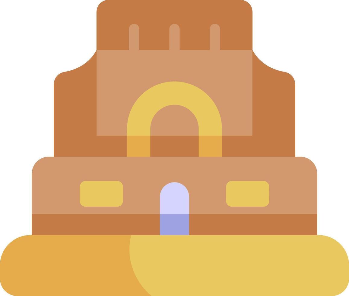 A building with a tower and a door vector