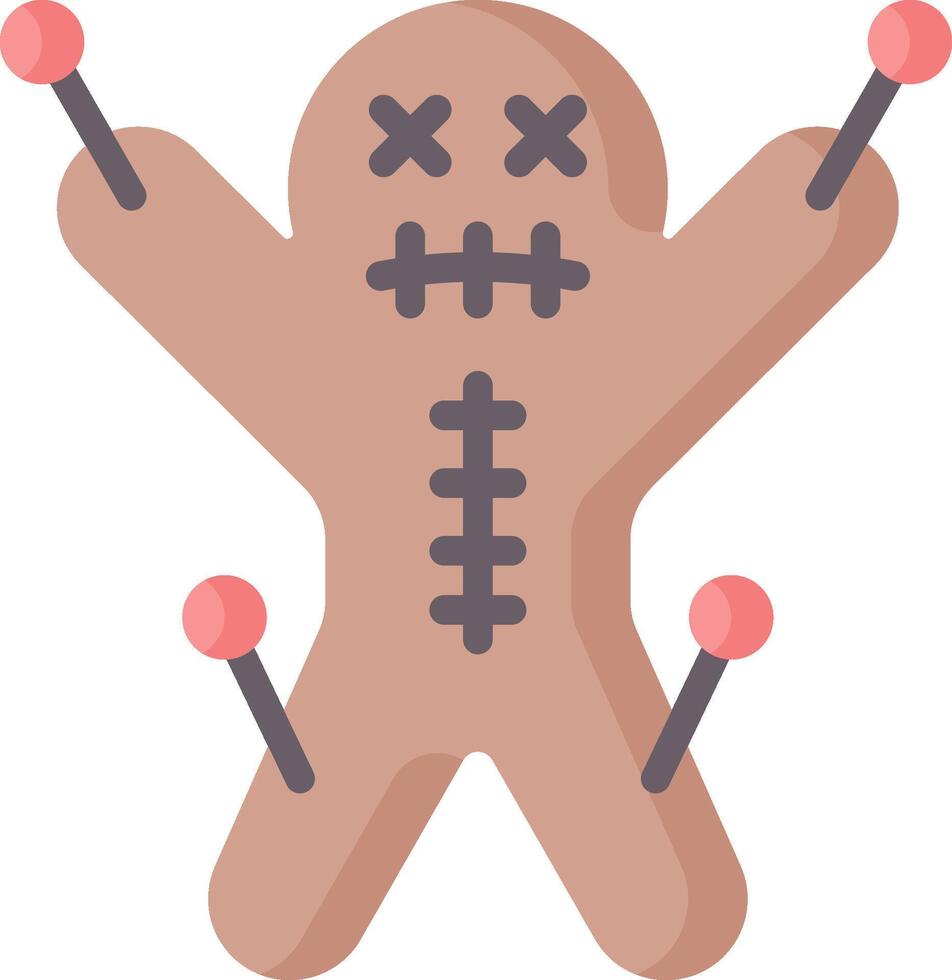 A gingerbread man with pins on his arms vector